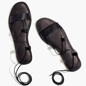 Madewell The Boardwalk Lace-Up Sandal in Leather Size 5.5 women shoes